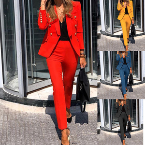 Costume de bureau formel sur mesure pour femmes Senior Sense, <span class=keywords><strong>blazer</strong></span> à paillettes de <span class=keywords><strong>luxe</strong></span> et pantalon ample, costume élégant pour femmes - Product Image 5
