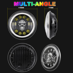 Para Jeep Wrangler Rubicon Jk Xj, piezas de luces de proyector Led, faros delanteros proyectados, luces de cabeza de calavera halógenas, lámparas Oem de 9 pulgadas y 7 pulgadas - Product Image 2