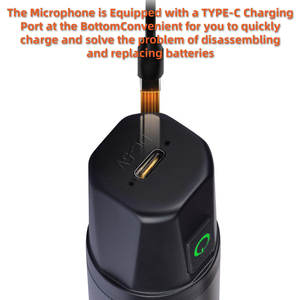 Professional 2.4G Rechargeable Dynamic <b>Microphone</b> System <b>Wireless</b> Handheld Omni-Directional Polar for Singing Made Durable Metal - Product Image 5