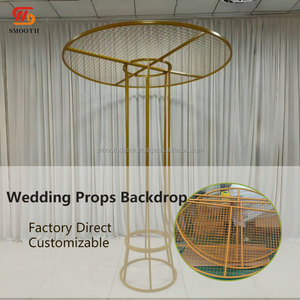 Fondo de arco de boda de acero inoxidable Rectangular geométrico liso con diseño de espejo Color dorado para eventos de boda - Product Image 6