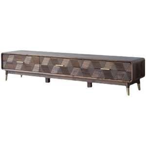 High quality wholesale Black walnut Nordic TV cabinet light luxury modern simple living room cabinet art floor fashion cabinet