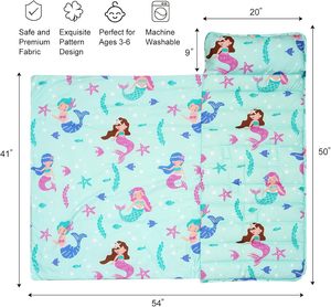 Ensemble de tapis de sieste pour tout-petits avec oreiller amovible, gigoteuses ultra douces pour garçons et filles, sacs de couchage neutres pour enfants avec design enroulable - Product Image 2