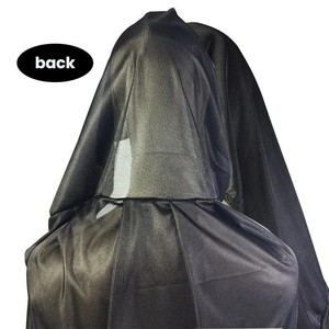 Cape à capuche noire pour adulte Halloween, longue cape de sorcier vampire pour fête et performance scénique - Product Image 4
