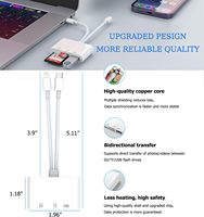 Lector de Tarjetas SD USB-C para iPhone/iPad, Adaptador de Tarjetas TF de Doble Puerto, Compatible con SD//USB 3.0, Multifuncional, Material ABS