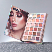 Kit complet de maquillage magique tout-en-un de 5 pages avec fard à paupières multi-tons, blush, illuminateur, contour et gloss brillant