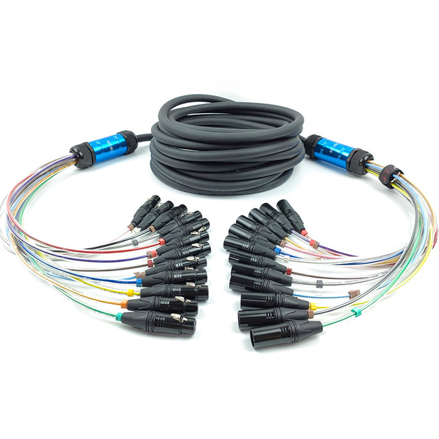 12-Channel QAN Cable PVC Colorful Multi-Core Signal Cable Mixer Amplifier Snake Cable for Multi-Channel Signal Transmission