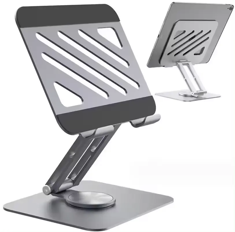 Suporte ergonômico para notebook, metal, alumínio, suporte ajustável para laptop, dobrável, com rotação de 360 graus