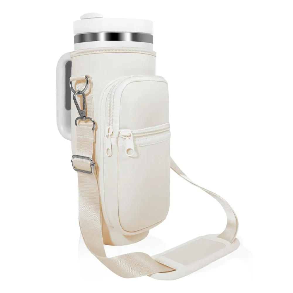 Porta-garrafas de água neoprene com bolso frontal para Quencher H2.0 & Adventure 40 oz Tumbler Cup