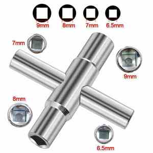 Mini clé universelle multifonction 4-en-1 en acier au chrome-vanadium pour robinet, clé carrée, outil <span class=keywords><strong>de</strong></span> plomberie DIY OEM pour salle <span class=keywords><strong>de</strong></span> bain, gaz rapide - Product Image 2