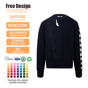 เสื้อสเวตเตอร์แบบสวมหัวสำหรับผู้ชายเสื้อสเวตเตอร์ผ้าวูล Merino สำหรับผู้ชายเสื้อถักออกแบบโลโก้ได้ตามต้องการ - Product Image 2