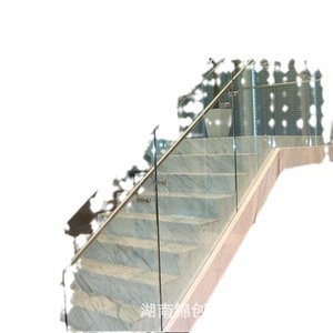 Rampe d'escalier en verre trempé, acier inoxydable, style européen, pour villa, extérieur, sécurisé - Product Image 1