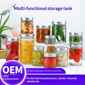 Wholesale Freezer Safe Glass Storage Jars Airtight Containers for Pickles Caviar <strong>Honey</strong> &amp; Jam-Stackable <strong>Set</strong> - Product Image 1