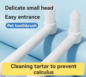 Venta al por mayor de cepillo de dientes para mascotas de cabeza pequeñ<span class=keywords><strong>a</strong></span> elimina el <span class=keywords><strong>mal</strong></span> <span class=keywords><strong>aliento</strong></span> Prevención de cálculo Dental perro gato limpieza boca perro cepillo de dientes - Product Image 5
