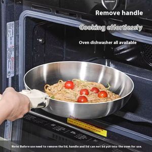 304 Stainless Steel Classic Electromagnetic Gas Full Set Cookware Non-Stick Household Kitchenware Detachable <b>Handle</b> Frying <b>Pan</b> - Product Image 3