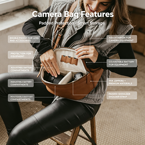 Sac bandoulière et sac de poitrine en cuir PU personnalisé pour l'extérieur, résistant à l'eau, étui portable pour appareil photo, pour la photographie <span class=keywords><strong>Onestep</strong></span> - Product Image 2