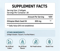 Capsules de Gélules d'Huile de Nigelle Éthiopienne 800mg Soutien Immunitaire Antioxydant Pressé à Froid Non-OGM Herbacéen 60 unités OEM/ODM 24 Mois