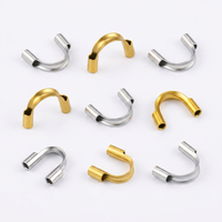 Tube fer à cheval en U en acier inoxydable personnalisé en usine, fermoir connecteur de fil, fermoir en U, composants de bijoux DIY, fabrication de bijoux OEM