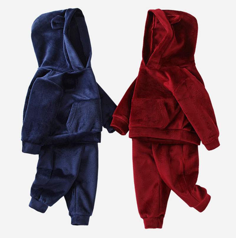 Hoodie Baby Boy Velour Outfits Wholesale Children Velour