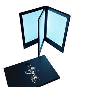 WisdomTimes Book Style Classic LED Backlit PU+Acrylic Menu Holder Check Sign Display Restaurant Bar Nightclub Menu <b>Cover</b> - Product Image 1