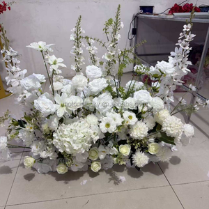 Suministros de Decoración para Bodas, Arreglo de Hortensias Blancas y Verdes para el Pasillo de Entrada, Decoración con Orquídeas - Product Image 4