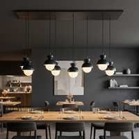 Luminaire suspendu réglable à 8 lumières UL Listed Homewood by Hilton Bozeman Bronze avec abat-jour blanc en forme de globe pour l'éclairage des hôtels, des salles à manger et des halls d'entrée