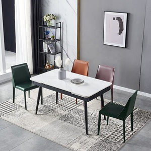 Tavolo da Pranzo Rettangolare Bianco con <span class=keywords><strong>Piano</strong></span> in Pietra Sinterizzata <span class=keywords><strong>di</strong></span> Grandi Dimensioni Tavolo da Pranzo <span class=keywords><strong>Estraibile</strong></span> Allungabile - Product Image 3
