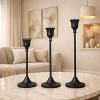 Porte-bougie en fer forgé en laiton vintage de haute qualité, décorations romantiques pour dîner aux chandelles, cadeau, décorations de café