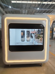 Customized Fiberglass Aluminum <b>Towable</b> Catering Big Truck Van Mobile Coffee Ice Cream Grill Snack Food Cart Street Food Cart - Product Image 3