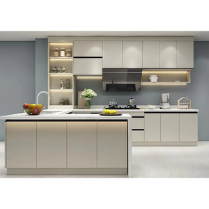 High <b>Gloss</b> Solid Wood Kitchen Design Cabinets Set <b>Furniture</b> Custom Rta Modern Pvc Glossy <b>White</b> Modular Kitchen Cabinet - Product Image 6