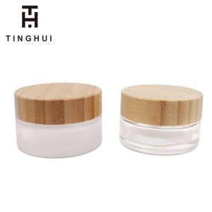 Tarro de Vidrio Esmerilado con Tapa de Bambú para Cosméticos, Transparente, con Logotipo Personalizado, 5g 15g 30g 50g 100g 200g - Product Image 6