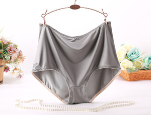 Mutandine senza cuciture satinate e traspiranti da <span class=keywords><strong>donna</strong></span> a vita alta con tessuto Bikini in Nylon Plus Size, tinto in Nylon per adulti - Product Image 5