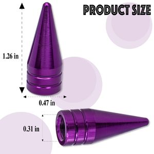 Tapas de válvula de aleación de aluminio para neumáticos de coche, color morado, cubiertas de válvula sin cámara de acero inoxidable para actualización y reacondicionamiento - Product Image 3