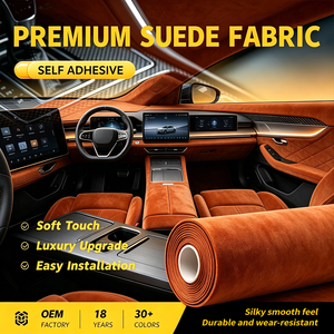 CARBINS <span class=keywords><strong>Tissu</strong></span> en daim auto-adhésif de haute qualité pour la décoration intérieure de <span class=keywords><strong>voiture</strong></span>, le revêtement du <span class=keywords><strong>toit</strong></span> et du tableau de bord - Product Image 1