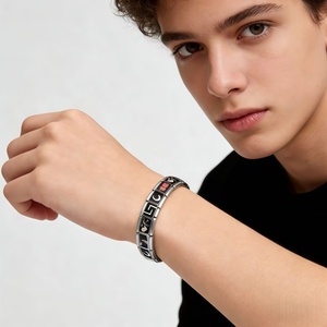 Bracelet à breloques italien personnalisé en acier inoxydable 9 mm, motif cœur, crâne, flèche et <span class=keywords><strong>mots</strong></span> anglais, nouvelle série noire, bijoux de mode DIY, vente en gros - Product Image 2