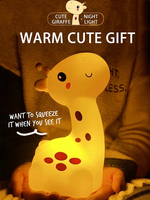 Veilleuse LED en silicone pour enfants et bébés, douce au toucher, lampe de chevet à intensité variable, cadeau mignon, haute qualité