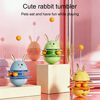 Jouet interactif pour chat anti-ennui, design lapin en plastique, distributeur de nourriture portable, vente en gros d'articles pour animaux de compagnie
