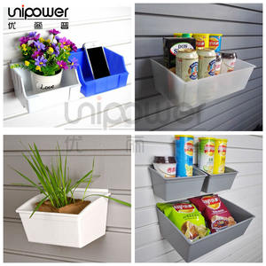 Unipower Contenedor de Almacenamiento de Plástico Rectangular para Montar en la Pared, Sin Tapa, Organizador de Oficina, Transparente, Gris, 190g - Product Image 2