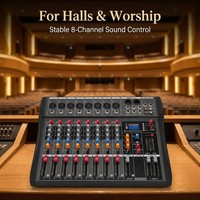 Table de mixage audio 8 canaux avec alimentation fantôme 48V pour utilisation en scène, conférence et projets sonores – Vente en gros, directement de l'usine