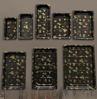 Plateau d'emballage jetable écologique personnalisé pour sushi japonais de qualité supérieure en feuille d'or, boîte d'emballage de luxe en plastique pour sushi à emporter