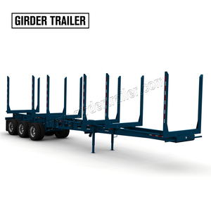 Gebruikt Chinees fabrieksmodel nieuwe drielaagse stalen trekker oplegger semi-trailer Q345B hoofdbalk zwanenhals optie voor houttransport <span class=keywords><strong>60</strong></span> TON - Product Image 5
