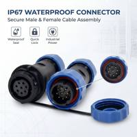 Conector Circular Impermeable IP68 SD16 de 2, 3, 4, 5, 6, 7, 8 y 9 Pines para Alimentación y Señal