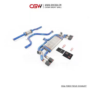 CGW синяя сгоревшая титановая глушитель Выхлопная система Cat-back для Ford Focus 1,5 T 2021 + с коваными наконечниками выхлопных газов из углеродного волокна - Product Image 3