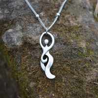 Triple lune fertilité déesse grossesse pendentif collier chanceux Wiccan souhaitant bijoux cadeau