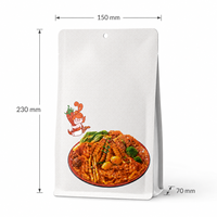 Custom Printed Spicy Flat-bottomed Pouch Hang Hole Resealable Ziplock Food Packaging Plastic Bag Instant Noodles Ready Meal 500g