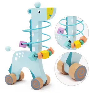 Giocattoli di perline di legno intorno a perline torre a dondolo in legno blocchi di legno giocattolo fornitori di giocattoli educativi abbinamento di Puzzle