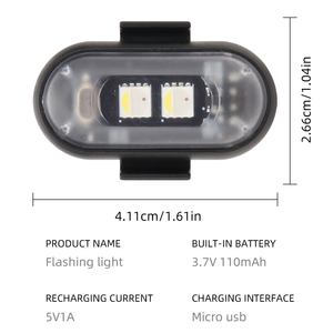 Feux stroboscopiques LED sans fil avec télécommande 7 couleurs USB Avion Voiture <span class=keywords><strong>Moto</strong></span> Vélo LED Drone <span class=keywords><strong>Lampe</strong></span> indicatrice de flash - Product Image 4