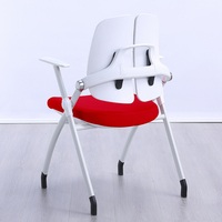 Chaise d'école ergonomique à dossier double mobile et pliable pour salle de classe intelligente