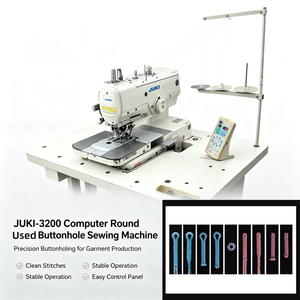 Máquina <span class=keywords><strong>de</strong></span> coser industrial Juki 3200 usada, controlada por computadora, <span class=keywords><strong>de</strong></span> una sola aguja, con cortahilos y ojales para botones - Product Image 2