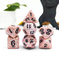 Venta caliente Polyhedral DnD Web Dice Set 7PCs Verde Acrílico y Plástico D20 Soporte a granel al por mayor