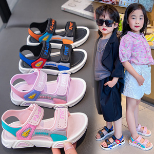 Spor yeni yazlık terlik tatlı prenses çocuk yumuşak taban ayakkabı sevimli mor erkek ve kız sandalet ayakkabı çocuk Boys - Product Image 3